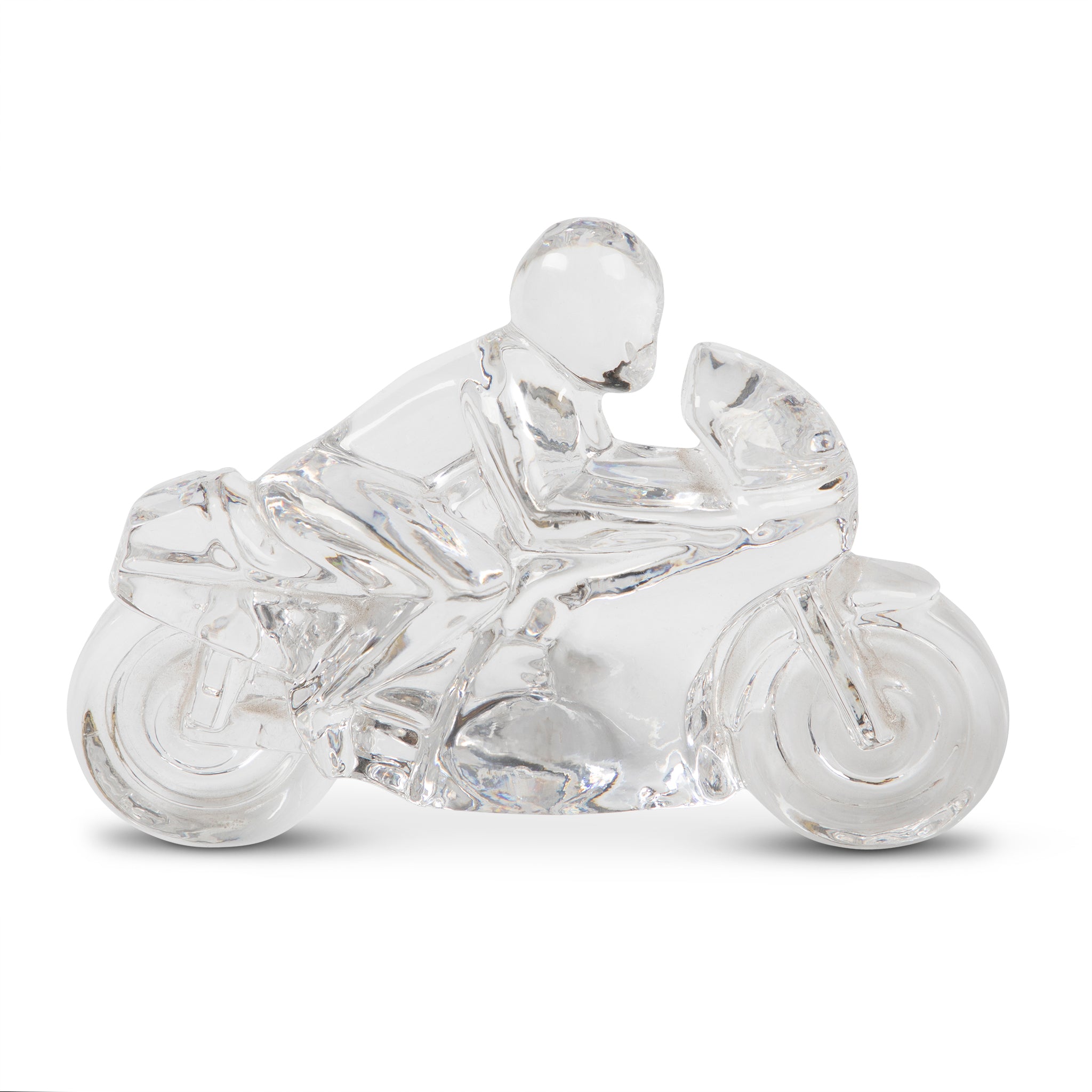 Daum Crystal Motorcycle "Circuit" Sculpture